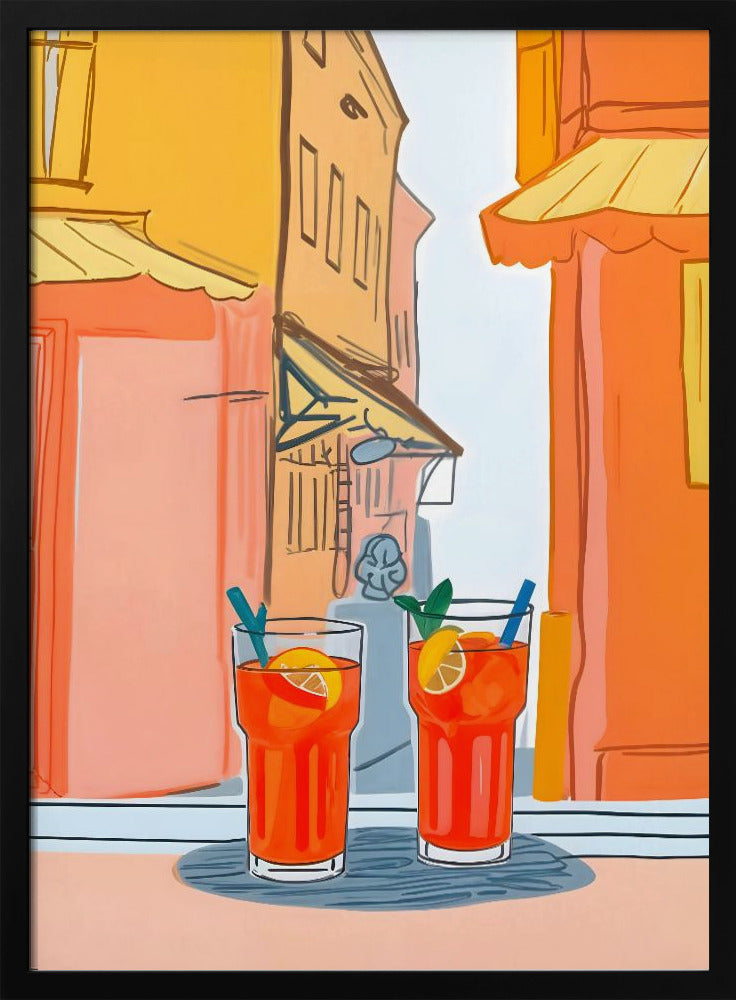Two Aperols Please! - Stretched Canvas, Poster or Fine Art Print I Heart Wall Art