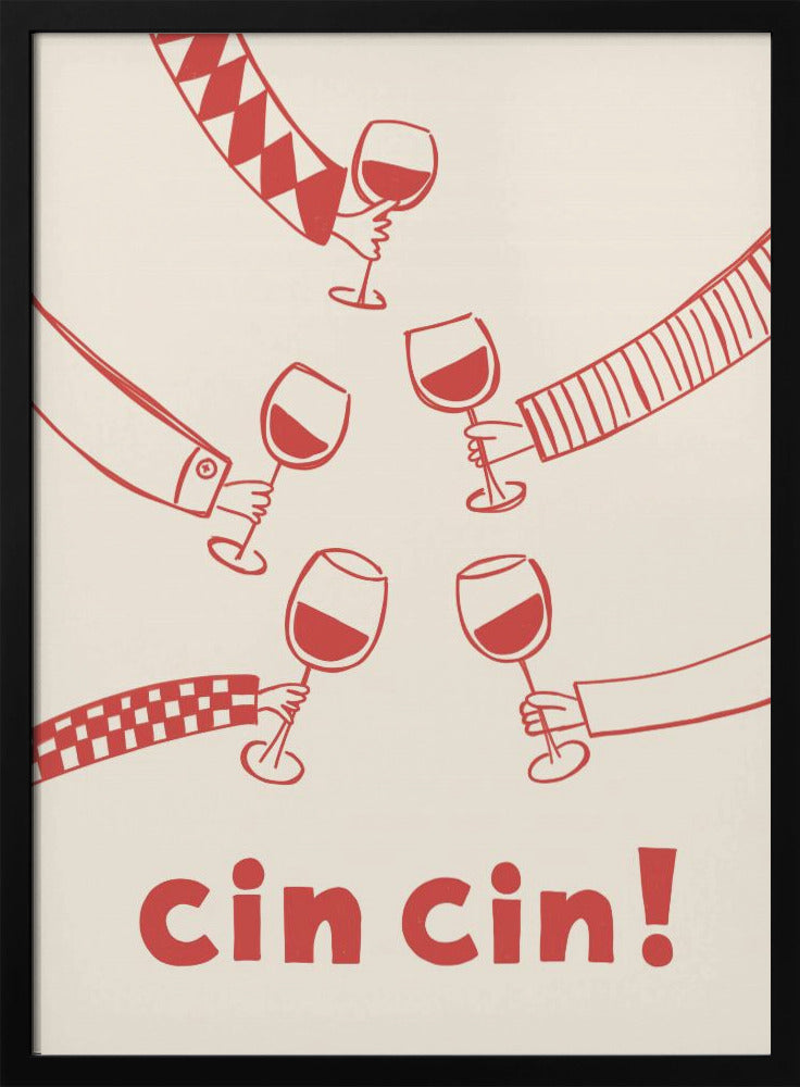 Cin cin! Wine Party with Friends - Stretched Canvas, Poster or Fine Art Print I Heart Wall Art