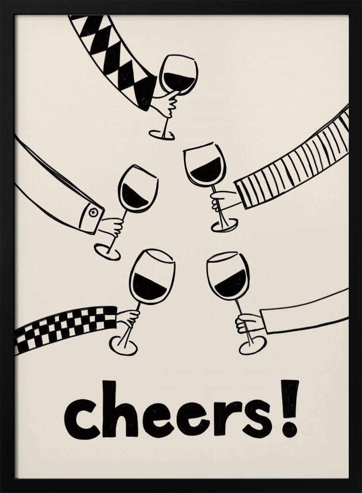 Cheers! Wine Celebration - Stretched Canvas, Poster or Fine Art Print I Heart Wall Art