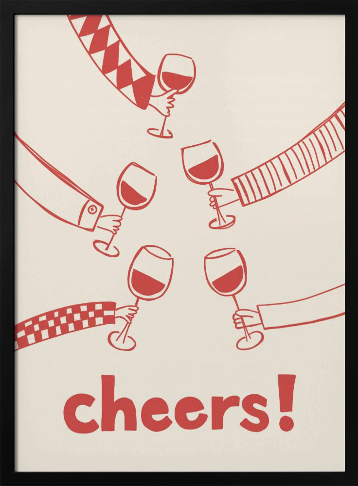 Cheers! Wine Celebration - Stretched Canvas, Poster or Fine Art Print I Heart Wall Art