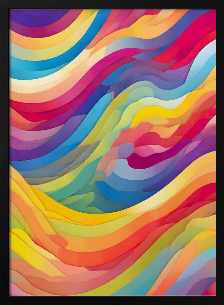 Rainbow Waves - Stretched Canvas, Poster or Fine Art Print I Heart Wall Art