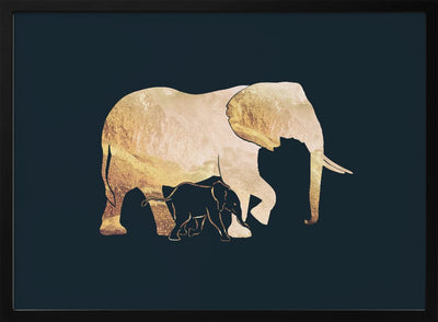 Black gold elephants 2 - Stretched Canvas, Poster or Fine Art Print I Heart Wall Art