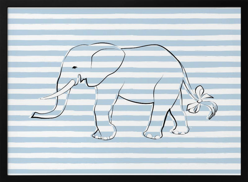 Stripe Elephant - Stretched Canvas, Poster or Fine Art Print I Heart Wall Art