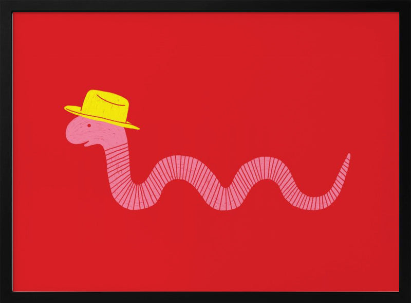 Wiggly Western Worm - Stretched Canvas, Poster or Fine Art Print I Heart Wall Art