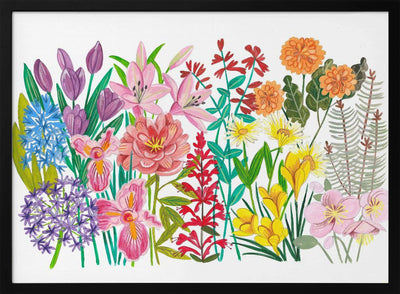 Flowers in the Garden - Stretched Canvas, Poster or Fine Art Print I Heart Wall Art