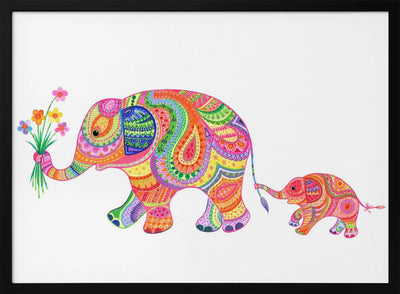 Elephant and Baby - Stretched Canvas, Poster or Fine Art Print I Heart Wall Art