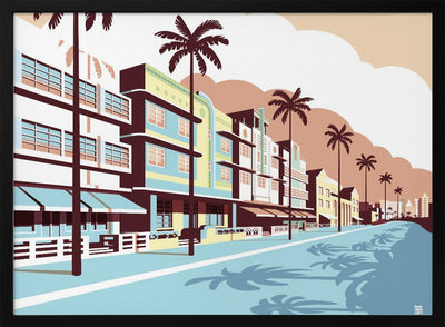 Miami Oceandrive - Stretched Canvas, Poster or Fine Art Print I Heart Wall Art