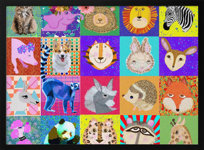 Pop Animal portraits 2 - Stretched Canvas, Poster or Fine Art Print I Heart Wall Art