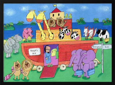 The Animals Enter Two by Two into Noah&#039;s Ark - Stretched Canvas, Poster or Fine Art Print I Heart Wall Art