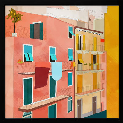 Little Italy Houses - Square Stretched Canvas, Poster or Fine Art Print I Heart Wall Art