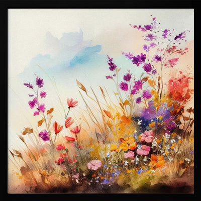 Idyllic Meadow (1) - Square Stretched Canvas, Poster or Fine Art Print I Heart Wall Art