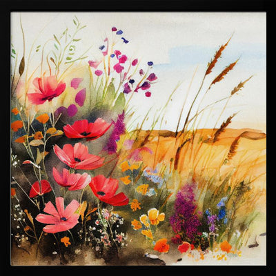 Idyllic Meadow (5) - Square Stretched Canvas, Poster or Fine Art Print I Heart Wall Art