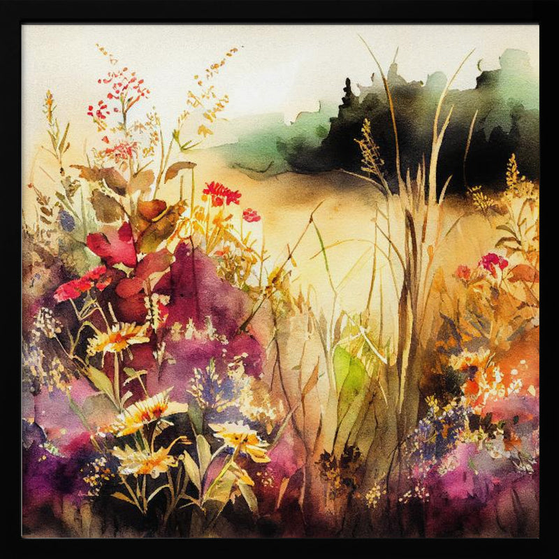 Idyllic Meadow (7) - Square Stretched Canvas, Poster or Fine Art Print I Heart Wall Art