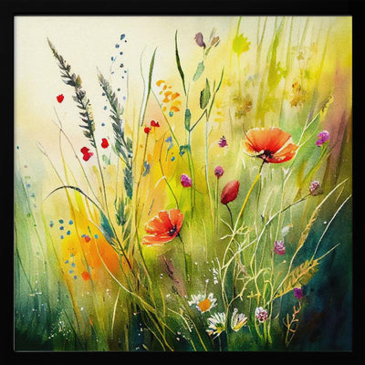 Idyllic Meadow (8) - Square Stretched Canvas, Poster or Fine Art Print I Heart Wall Art