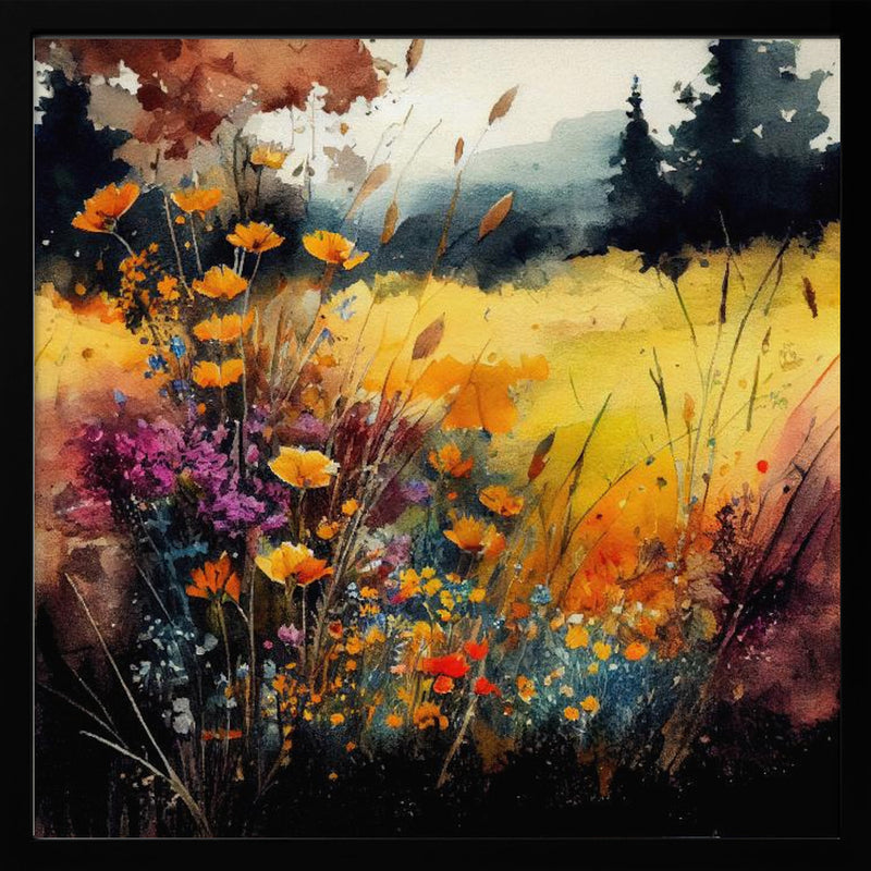 Idyllic Meadow (12) - Square Stretched Canvas, Poster or Fine Art Print I Heart Wall Art