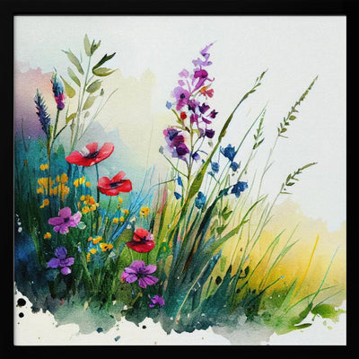 Meadow Nature Art (8) - Square Stretched Canvas, Poster or Fine Art Print I Heart Wall Art