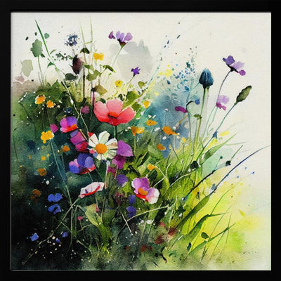 Meadow Nature Art (9) - Square Stretched Canvas, Poster or Fine Art Print I Heart Wall Art