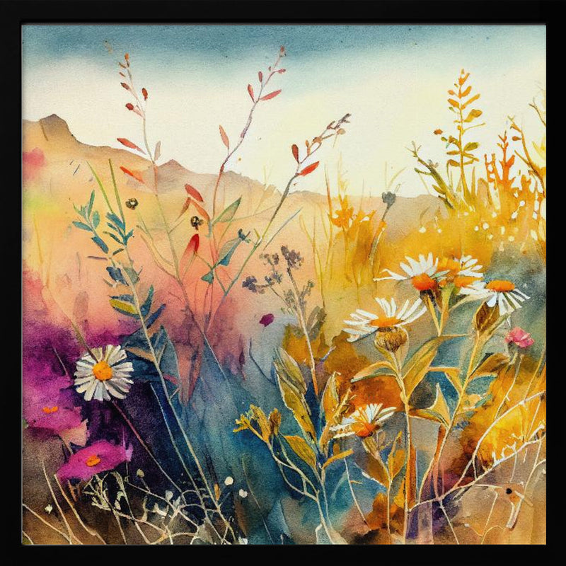 Meadow Nature Art (11) - Square Stretched Canvas, Poster or Fine Art Print I Heart Wall Art