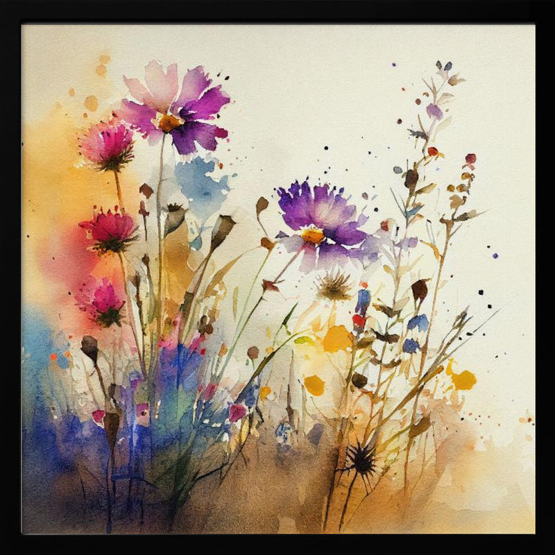 Meadow Nature Art (13) - Square Stretched Canvas, Poster or Fine Art Print I Heart Wall Art