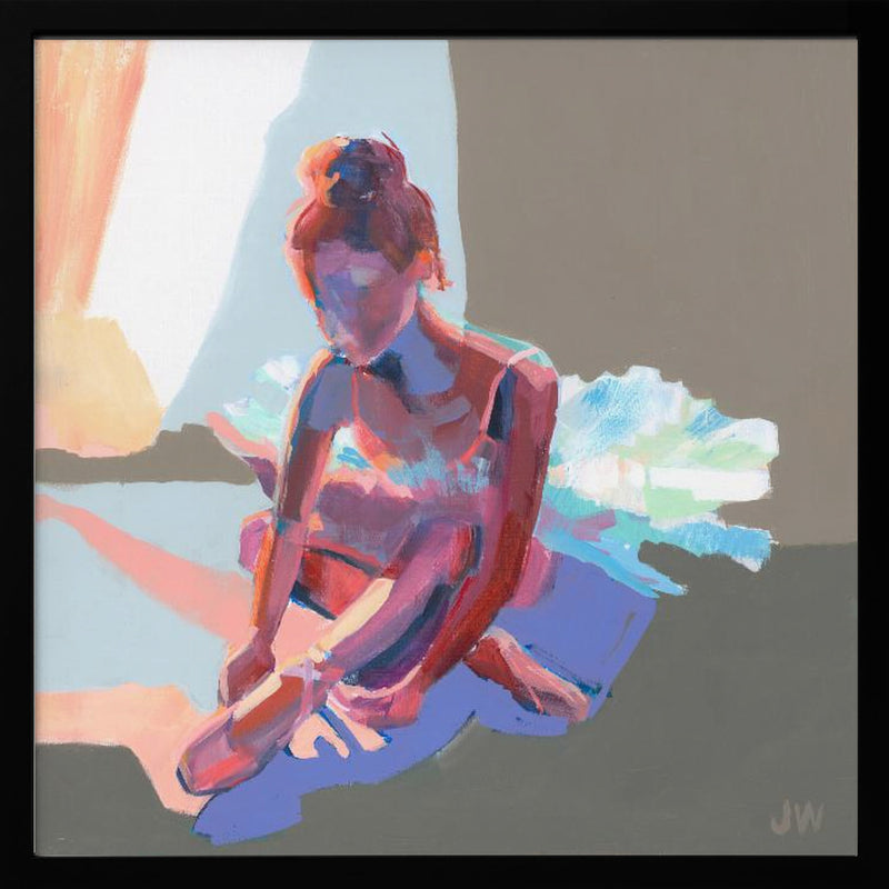 Ballerina Sitting - Square Stretched Canvas, Poster or Fine Art Print I Heart Wall Art