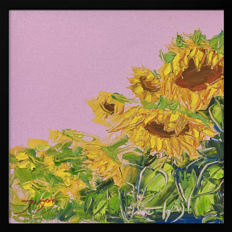 Sunflowers - Square Stretched Canvas, Poster or Fine Art Print I Heart Wall Art