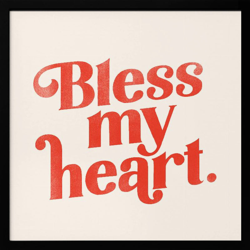 Blessmyheart W Background - Square Stretched Canvas, Poster or Fine Art Print I Heart Wall Art