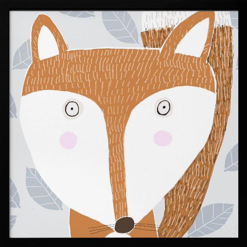 X Fox Final - Square Stretched Canvas, Poster or Fine Art Print I Heart Wall Art