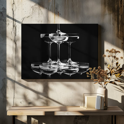 Champagne tower_10 - Stretched Canvas, Poster or Fine Art Print I Heart Wall Art