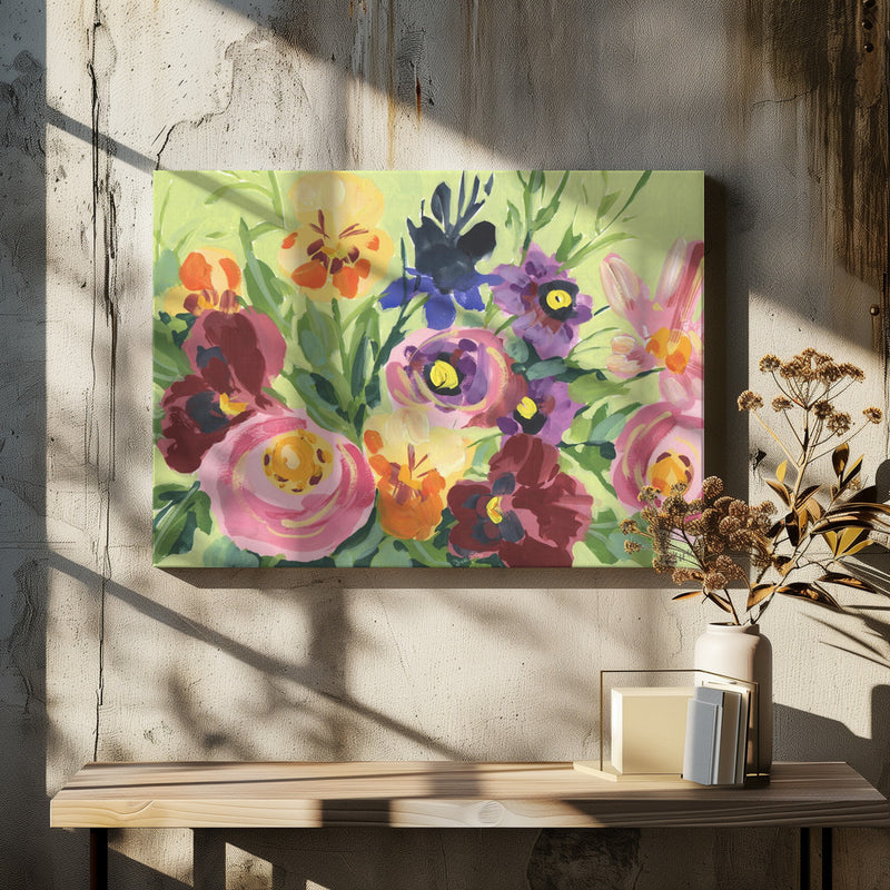 All Shades Of Violet Bouquet - Stretched Canvas, Poster or Fine Art Print I Heart Wall Art