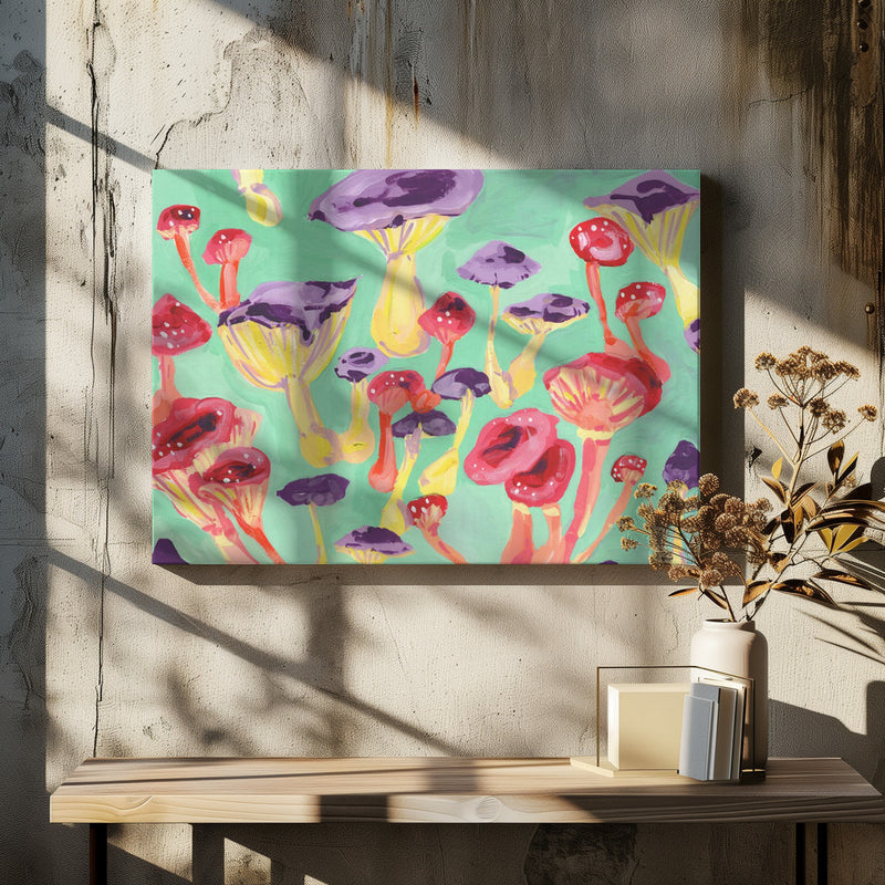 Magic Mushrooms - Stretched Canvas, Poster or Fine Art Print I Heart Wall Art