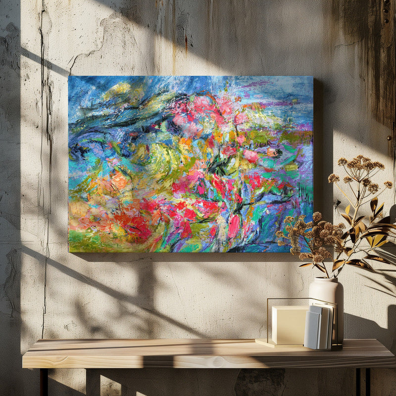 Expressionist Colorful Abstract - Stretched Canvas, Poster or Fine Art Print I Heart Wall Art