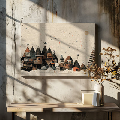 Tiny Christmas Town - Stretched Canvas, Poster or Fine Art Print I Heart Wall Art