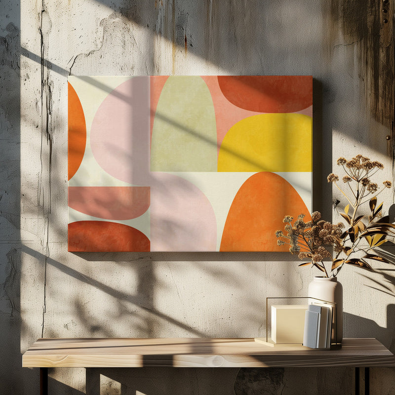 Warm Pastel Geometry - Stretched Canvas, Poster or Fine Art Print I Heart Wall Art