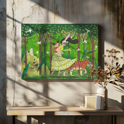 Walking through the woods - Stretched Canvas, Poster or Fine Art Print I Heart Wall Art