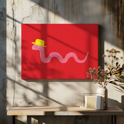 Wiggly Western Worm - Stretched Canvas, Poster or Fine Art Print I Heart Wall Art