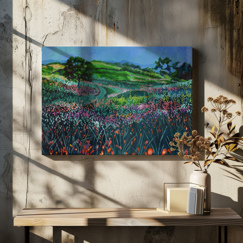 Field of Flowers - Stretched Canvas, Poster or Fine Art Print I Heart Wall Art