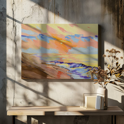 Sunset At the Beach - Stretched Canvas, Poster or Fine Art Print I Heart Wall Art