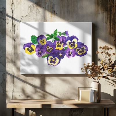 Pansies - Stretched Canvas, Poster or Fine Art Print I Heart Wall Art