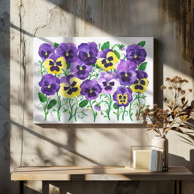 Pansy Field - Stretched Canvas, Poster or Fine Art Print I Heart Wall Art