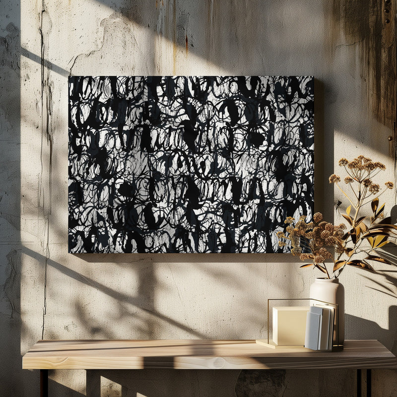 Abstract Ink Swirls Black 2 - Stretched Canvas, Poster or Fine Art Print I Heart Wall Art