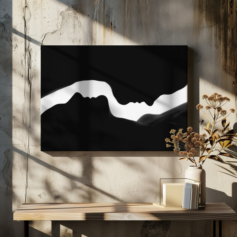 The Profiles of two Women - Stretched Canvas, Poster or Fine Art Print I Heart Wall Art