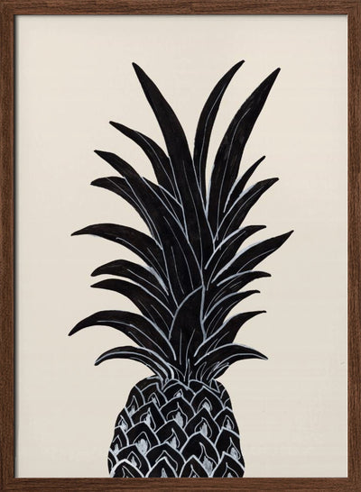 Black Pineapple - Stretched Canvas, Poster or Fine Art Print I Heart Wall Art