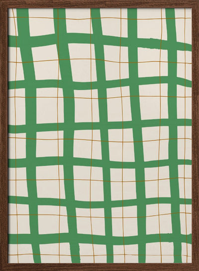 Green Grid - Stretched Canvas, Poster or Fine Art Print I Heart Wall Art