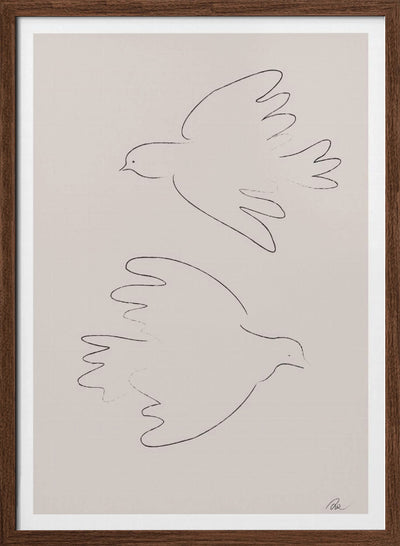 Two Doves - Stretched Canvas, Poster or Fine Art Print I Heart Wall Art