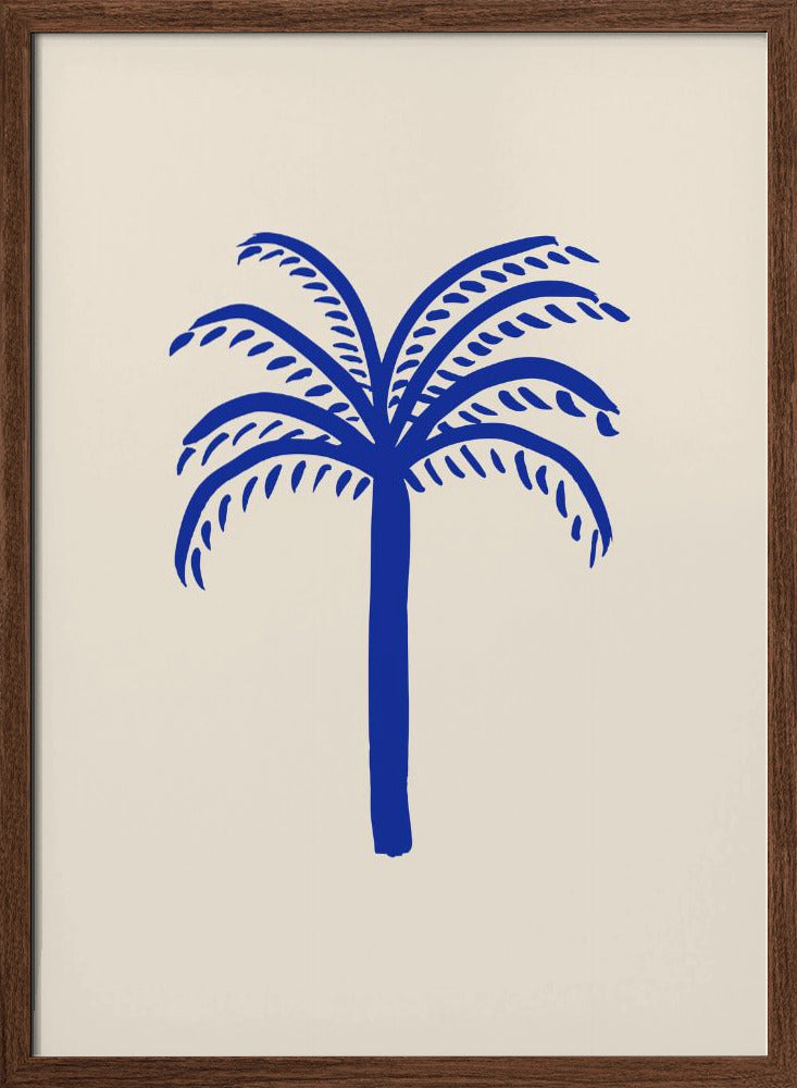 Blue Palm - Stretched Canvas, Poster or Fine Art Print I Heart Wall Art