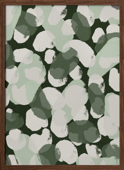 Green Round Strokes Pattern - Stretched Canvas, Poster or Fine Art Print I Heart Wall Art