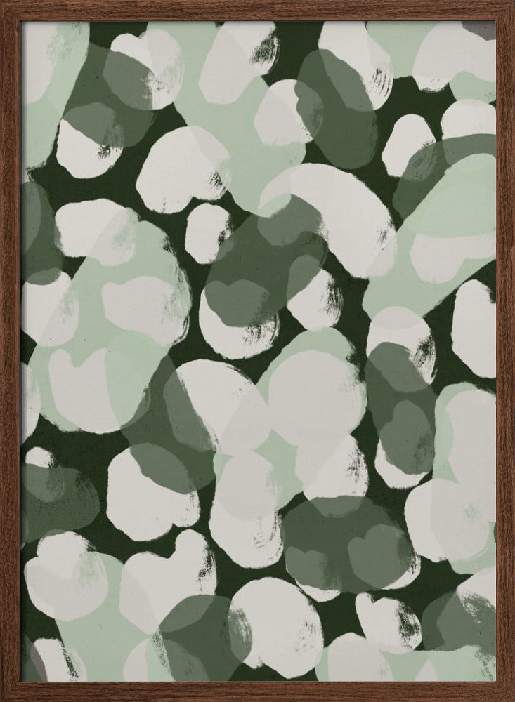 Green Round Strokes Pattern - Stretched Canvas, Poster or Fine Art Print I Heart Wall Art