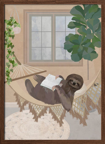 Lazy sloth in hammock - Stretched Canvas, Poster or Fine Art Print I Heart Wall Art