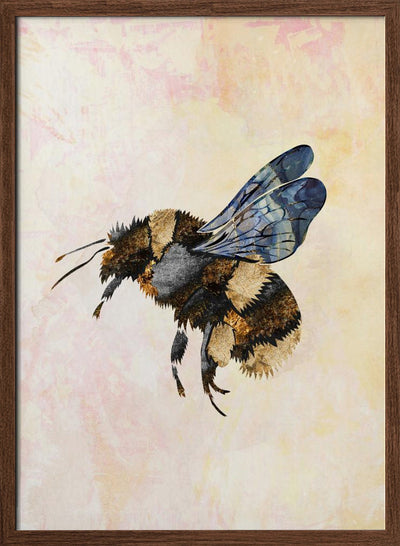 Grunge Watercolour Bee - Stretched Canvas, Poster or Fine Art Print I Heart Wall Art