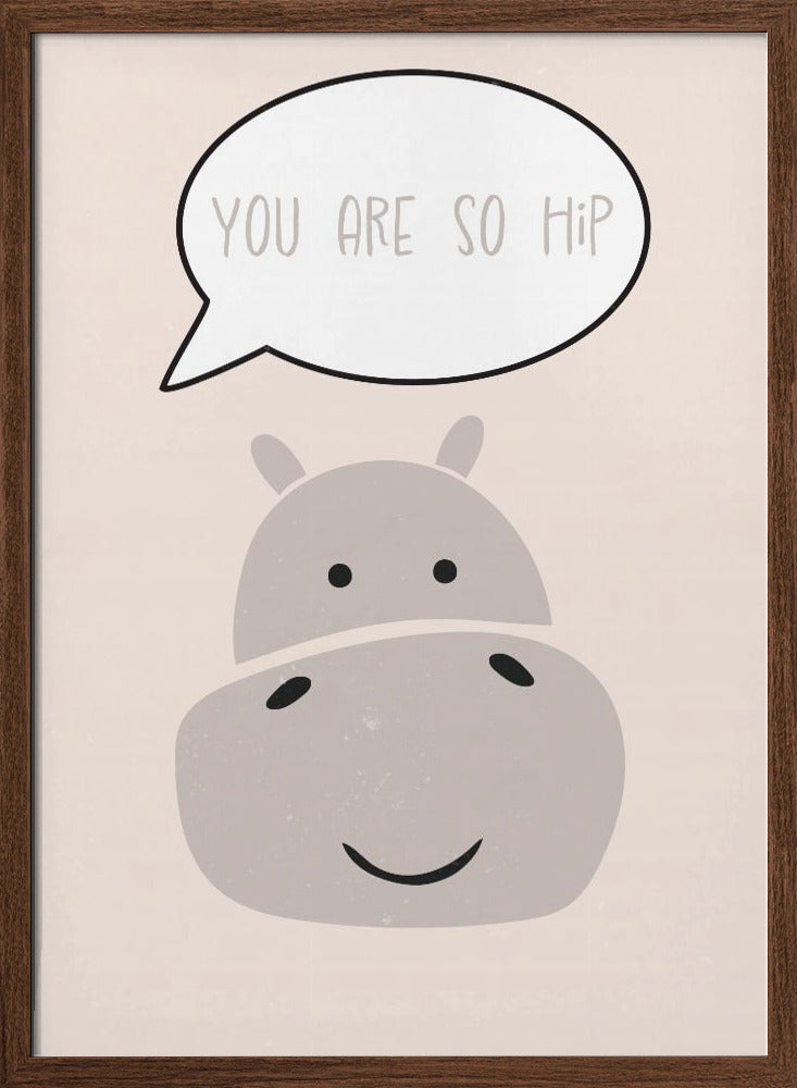 Hippo nursery print - Stretched Canvas, Poster or Fine Art Print I Heart Wall Art